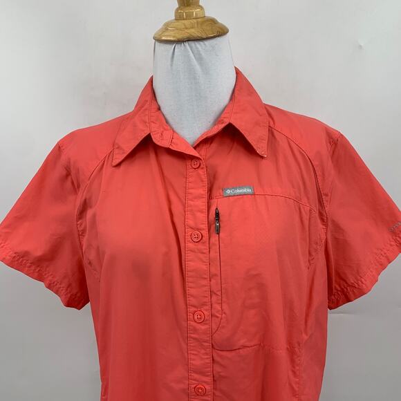 Columbia Shirt Womens L Large Nectarine Silver Ridge 2.0 Short Sleeve Button Up - Picture 3 of 12